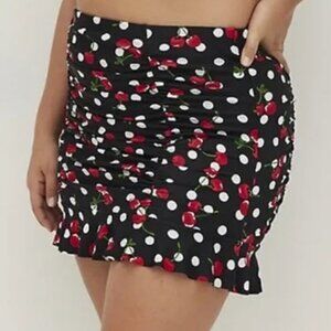 Torrid Black Cherry Print Bikini Skirt